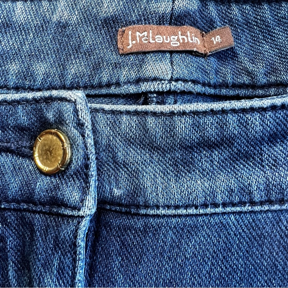 J. MCLAUGHLIN Dark Wash Straight Leg Jeans 14 Classic Stretch Mid Rise Denim - Picture 6 of 15